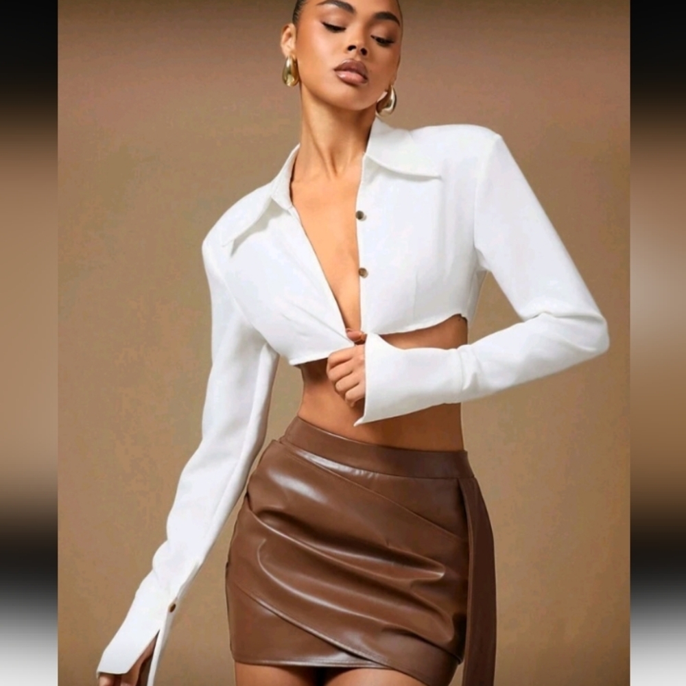 Women , Women Clothes, Sexy Dropped Shoulder Fitted Contrast Gold
